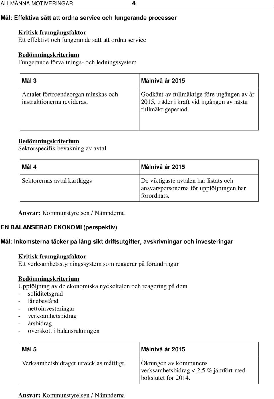 Godkänt av fullmäktige före utgången av år 2015, träder i kraft vid ingången av nästa fullmäktigeperiod.