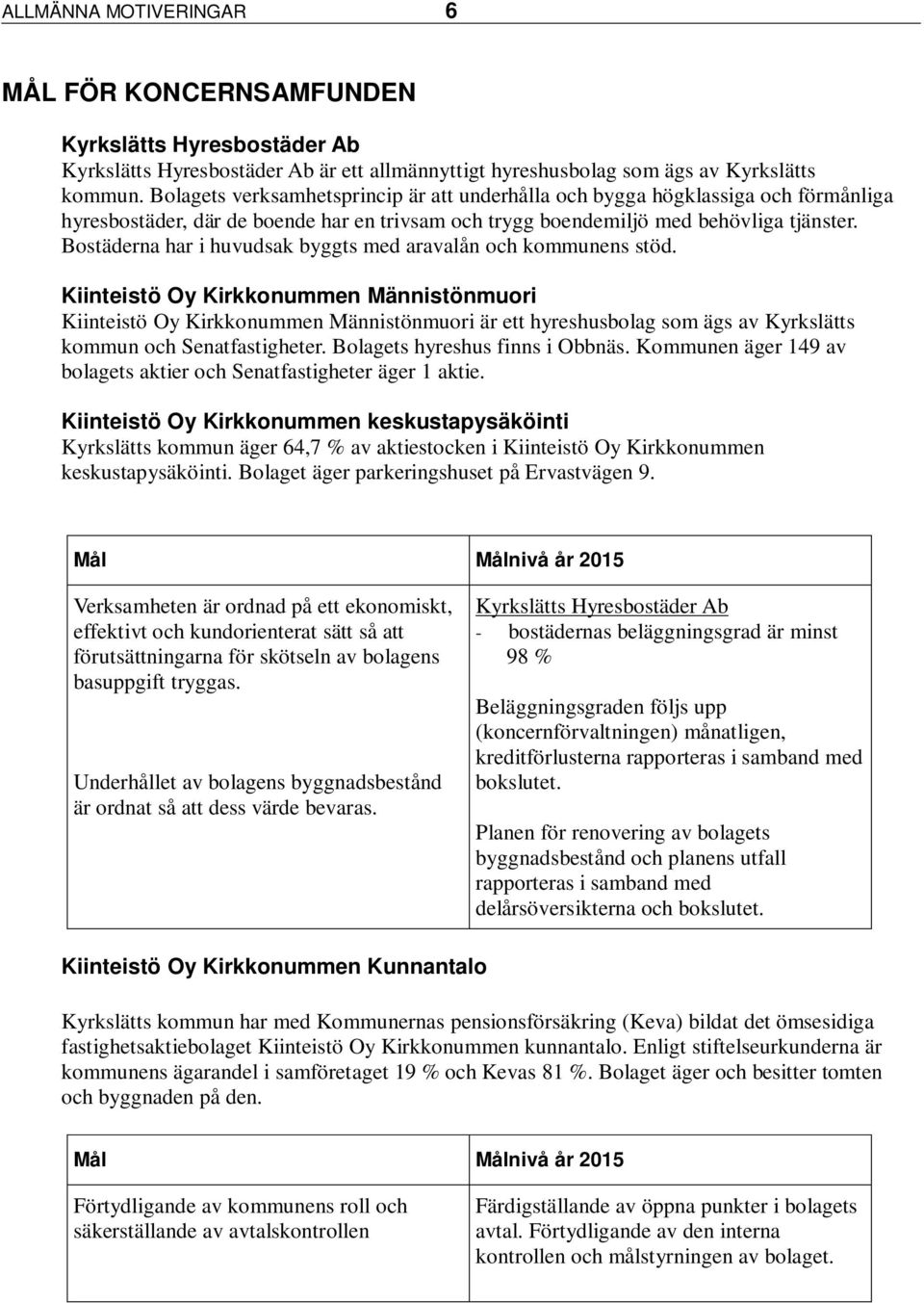 Bostäderna har i huvudsak byggts med aravalån och kommunens stöd.