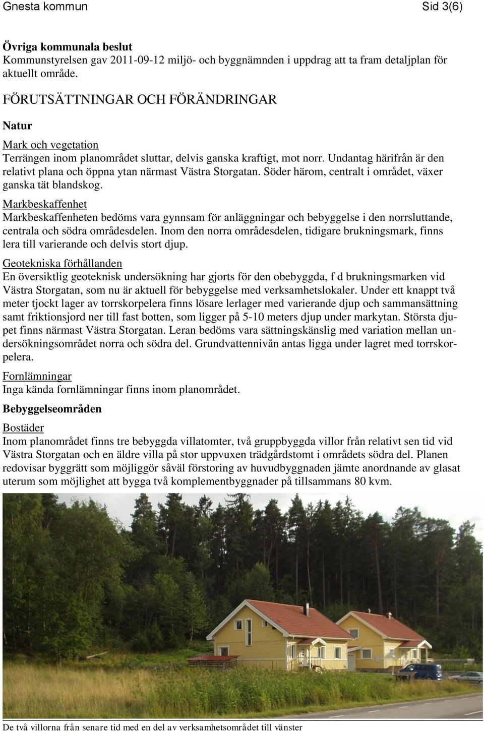 Undantag härifrån är den relativt plana och öppna ytan närmast Västra Storgatan. Söder härom, centralt i området, växer ganska tät blandskog.