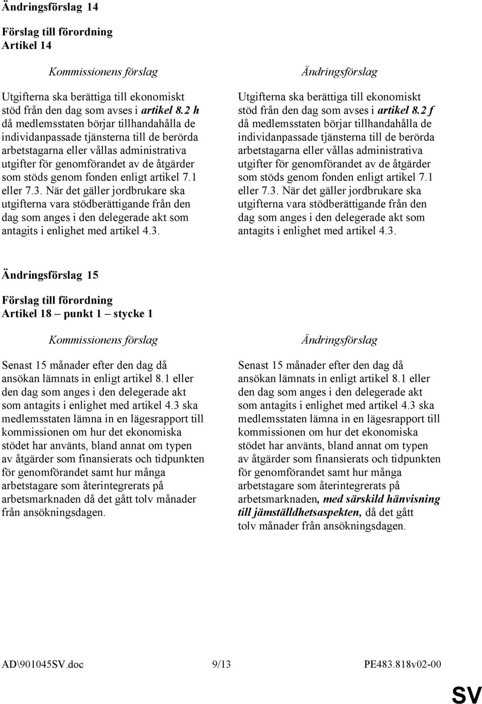 enligt artikel 7.1 eller 7.3. När det gäller jordbrukare ska utgifterna vara stödberättigande från den dag som anges i den delegerade akt som antagits i enlighet med artikel 4.3. Utgifterna ska berättiga till ekonomiskt stöd från den dag som avses i artikel 8.