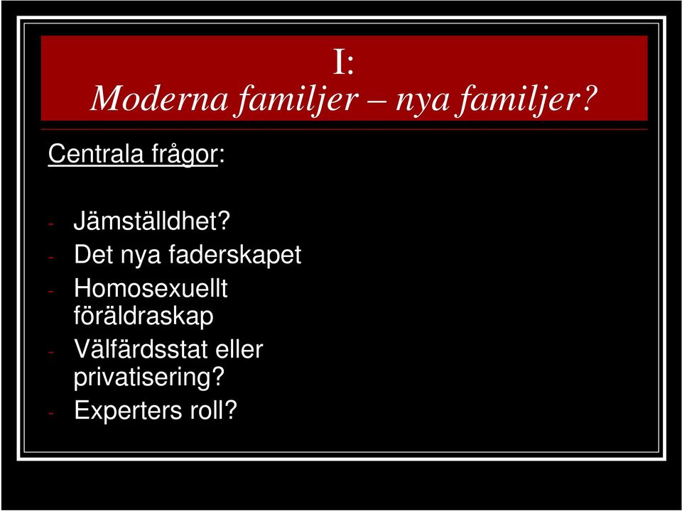 - Det nya faderskapet - Homosexuellt