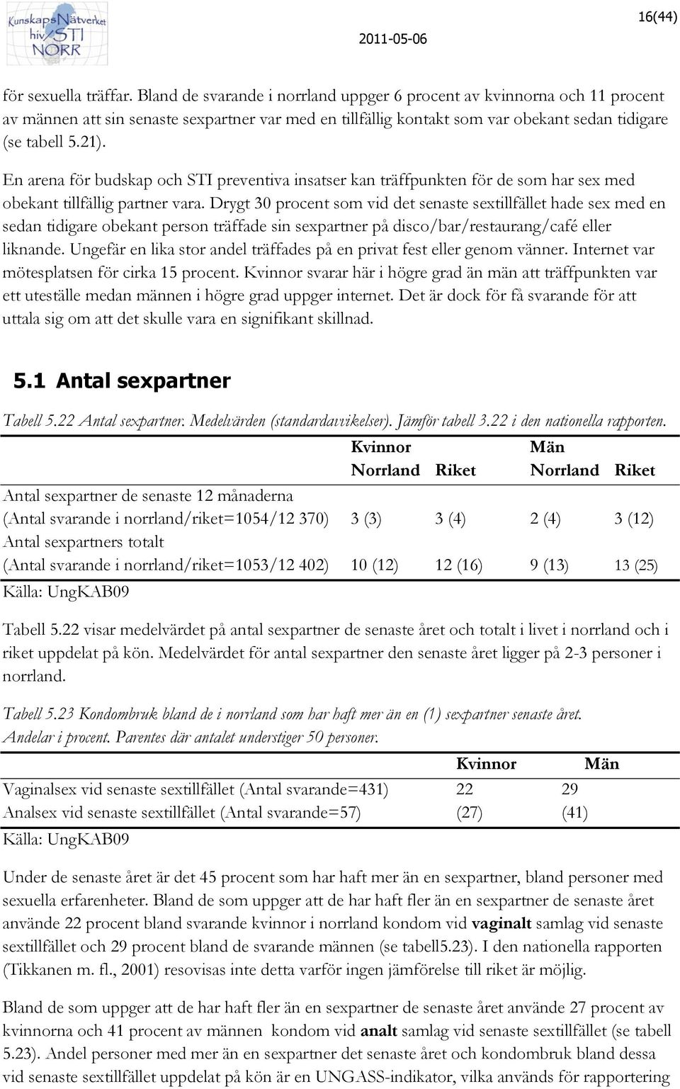 En arena för budskap och STI preventiva insatser kan träffpunkten för de som har sex med obekant tillfällig partner vara.