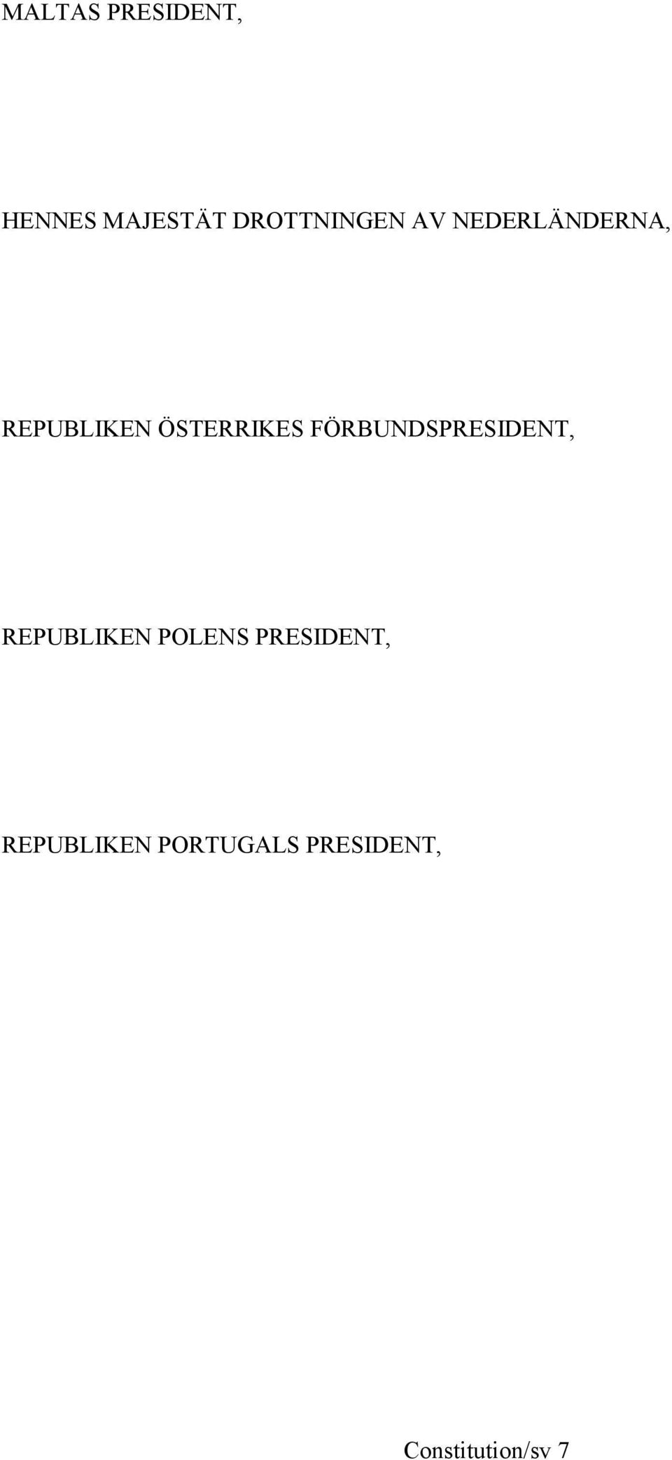 FÖRBUNDSPRESIDENT, REPUBLIKEN POLENS