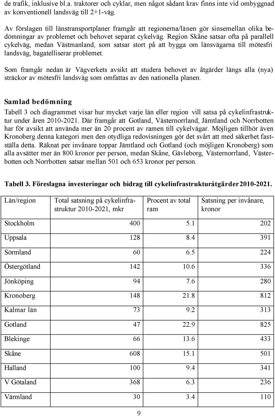 Region Skåne satsar ofta på parallell cykelväg, medan Västmanland, som satsar stort på att bygga om länsvägarna till mötesfri landsväg, bagatelliserar problemet.