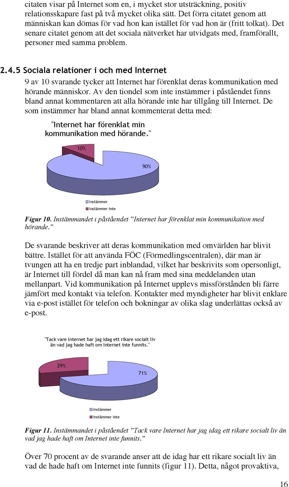 Det senare citatet genom att det sociala nätverket har utvidgats med, framförallt, personer med samma problem. 2.4.