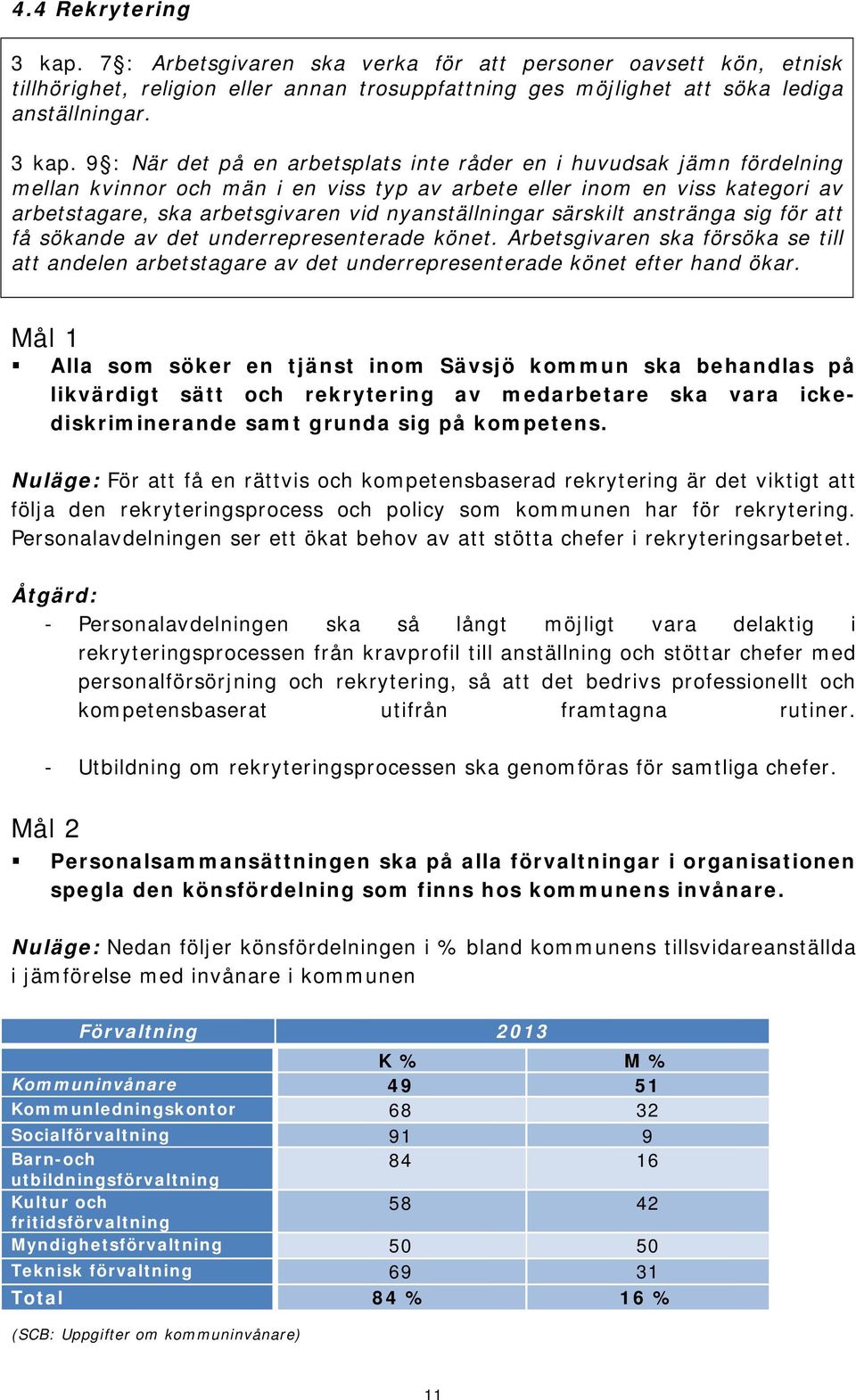 9 : När det på en arbetsplats inte råder en i huvudsak jämn fördelning mellan kvinnor och män i en viss typ av arbete eller inom en viss kategori av arbetstagare, ska arbetsgivaren vid