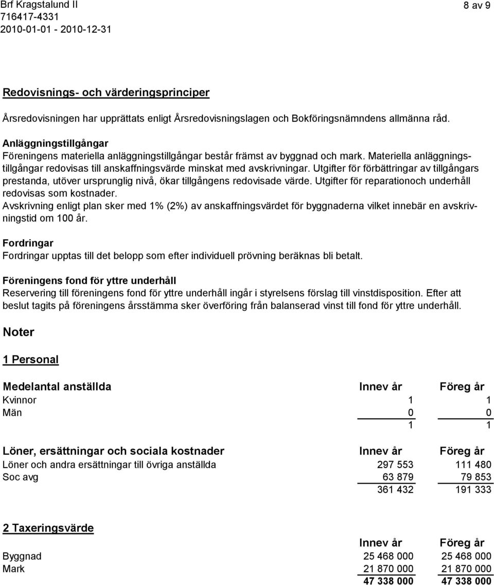 Utgifter för förbättringar av tillgångars prestanda, utöver ursprunglig nivå, ökar tillgångens redovisade värde. Utgifter för reparationoch underhåll redovisas som kostnader.