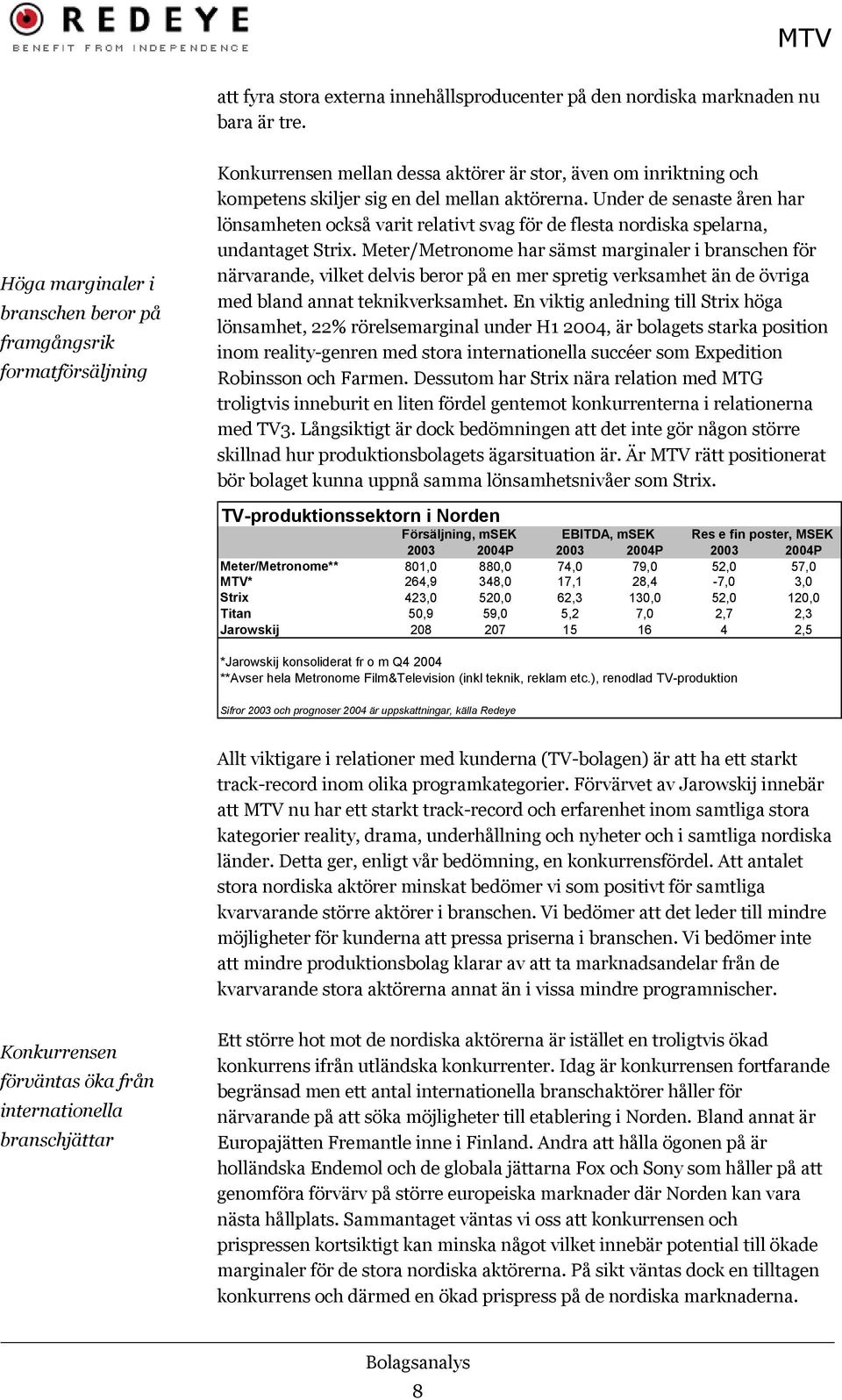 Under de senaste åren har lönsamheten också varit relativt svag för de flesta nordiska spelarna, undantaget Strix.