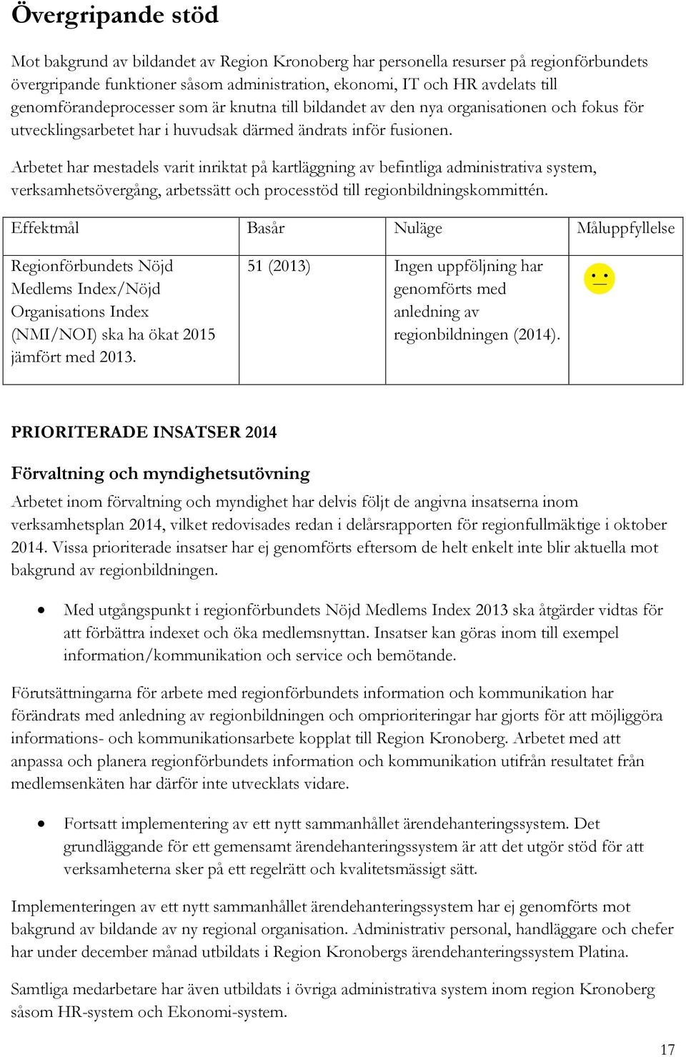 Arbetet har mestadels varit inriktat på kartläggning av befintliga administrativa system, verksamhetsövergång, arbetssätt och processtöd till regionbildningskommittén.