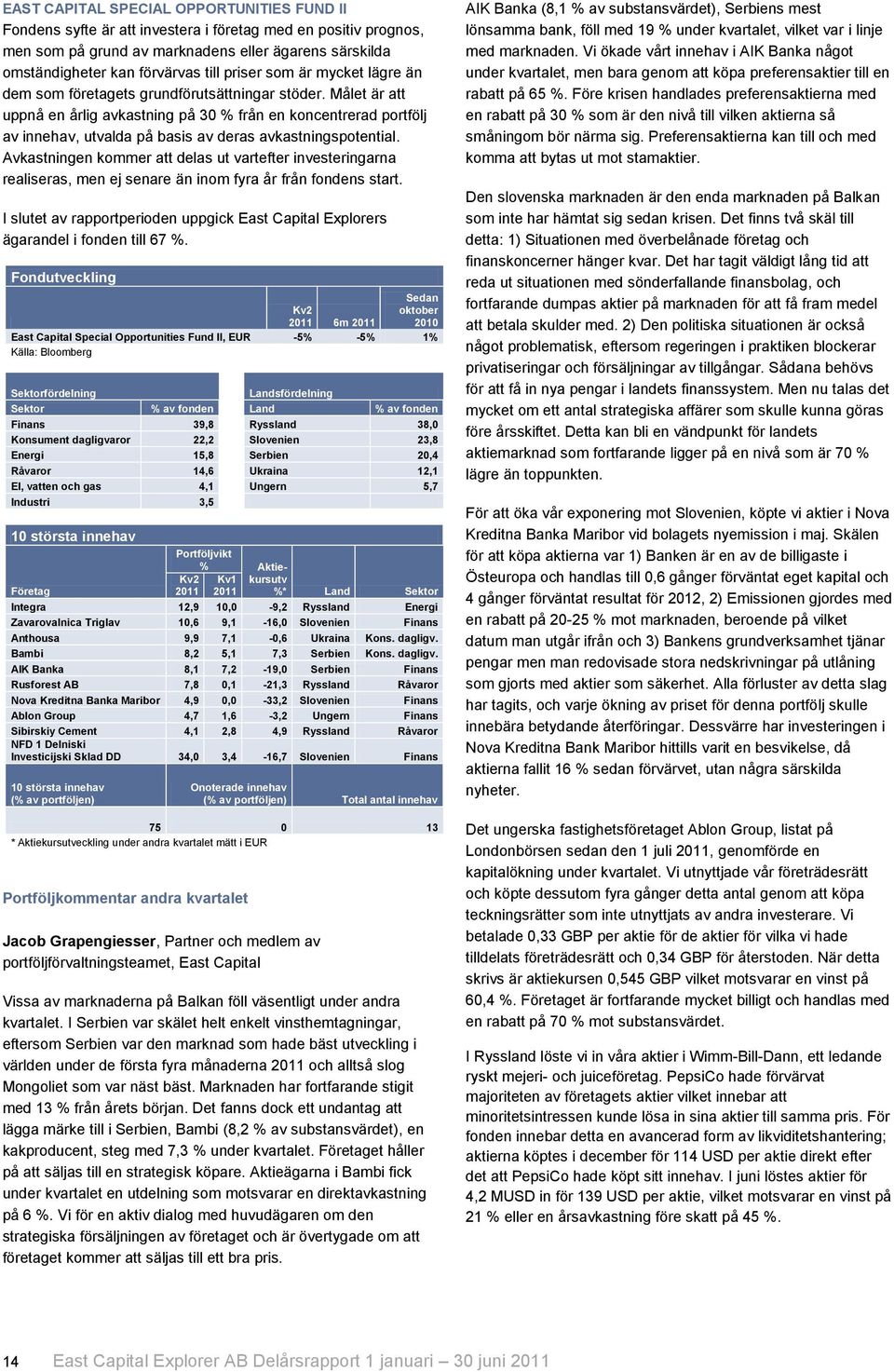 Målet är att uppnå en årlig avkastning på 30 % från en koncentrerad portfölj av innehav, utvalda på basis av deras avkastningspotential.