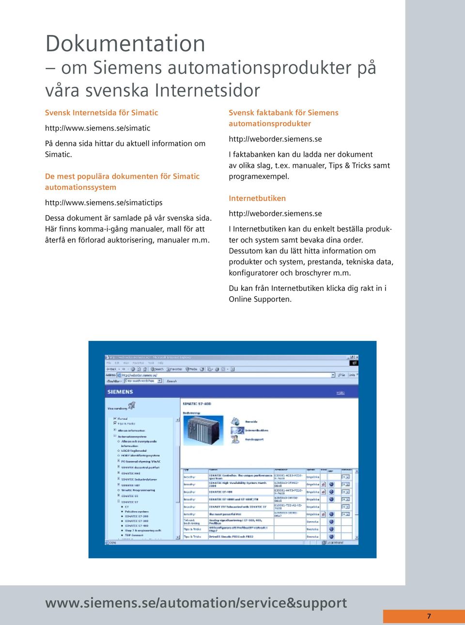Här finns komma-i-gång manualer, mall för att återfå en förlorad auktorisering, manualer m.m. Svensk faktabank för Siemens automationsprodukter http://weborder.siemens.