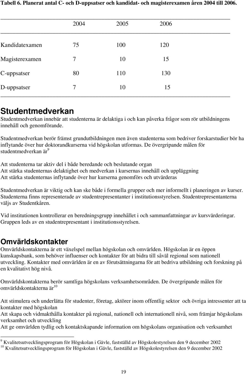 frågor som rör utbildningens innehåll och genomförande.