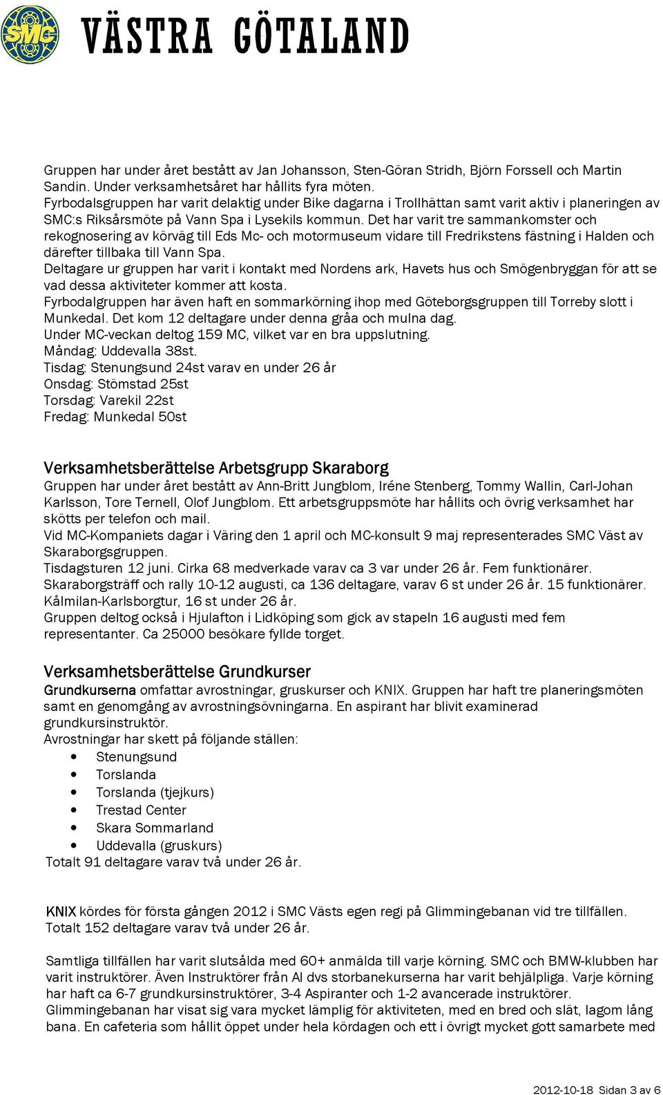 Det har varit tre sammankomster och rekognosering av körväg till Eds Mc- och motormuseum vidare till Fredrikstens fästning i Halden och därefter tillbaka till Vann Spa.