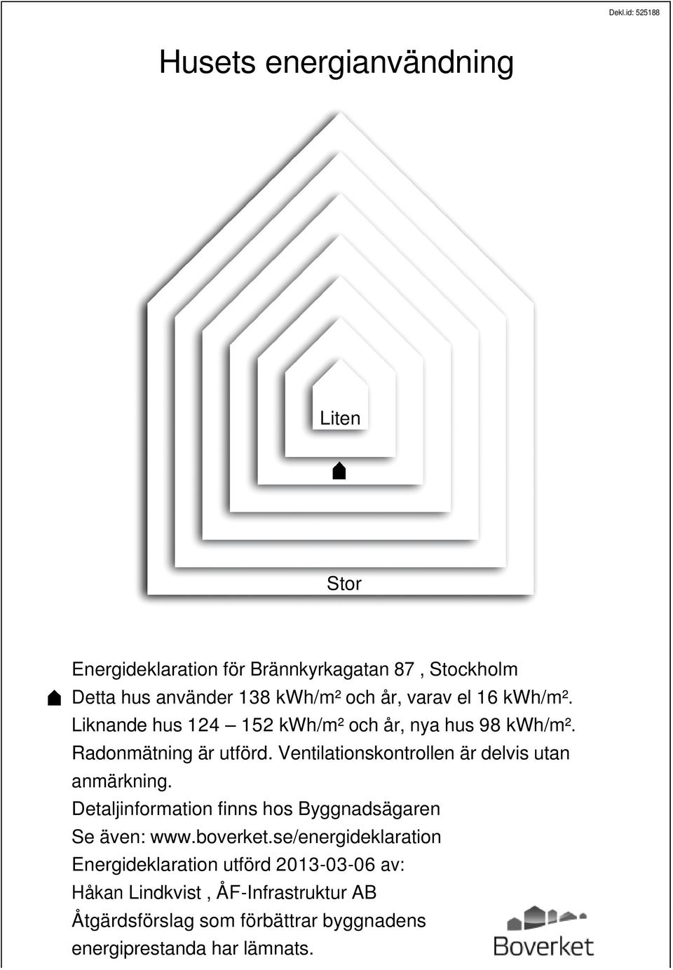 Ventilationskontrollen är delvis utan anmärkning. Detaljinformation finns hos Byggnadsägaren Se även: www.boverket.