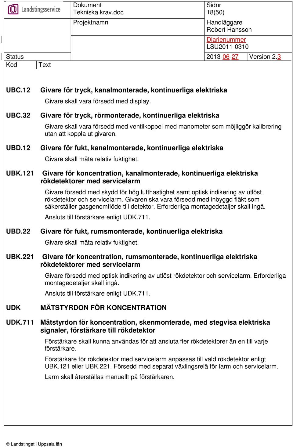 Givare för fukt, kanalmonterade, kontinuerliga elektriska Givare skall mäta relativ fuktighet.