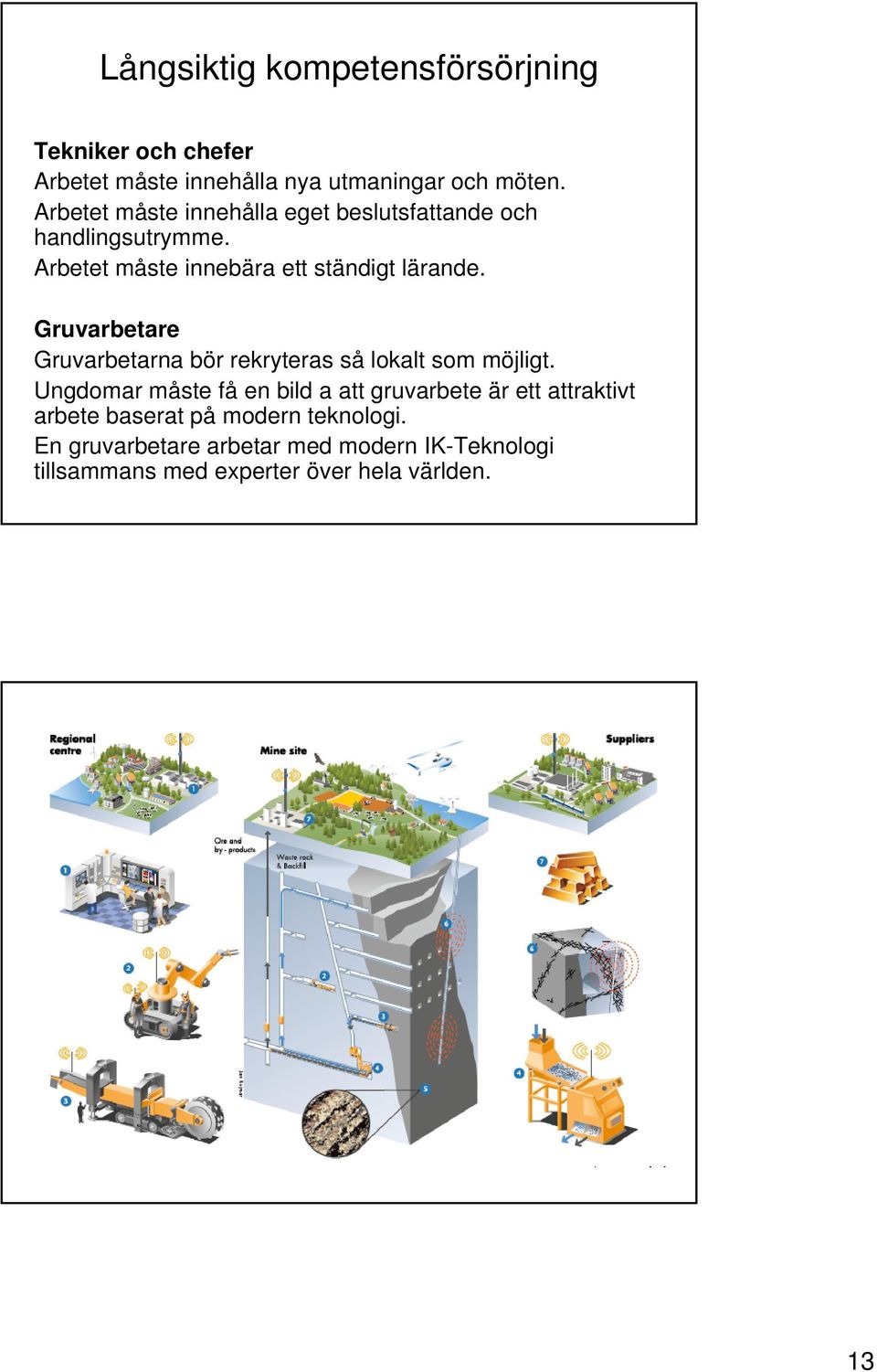 Gruvarbetare Gruvarbetarna bör rekryteras så lokalt som möjligt.