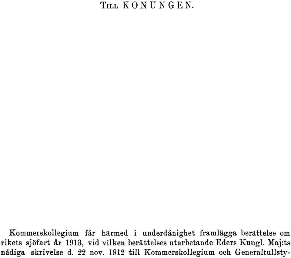 berättelse om rikets sjöfart år 1913, vid vilken