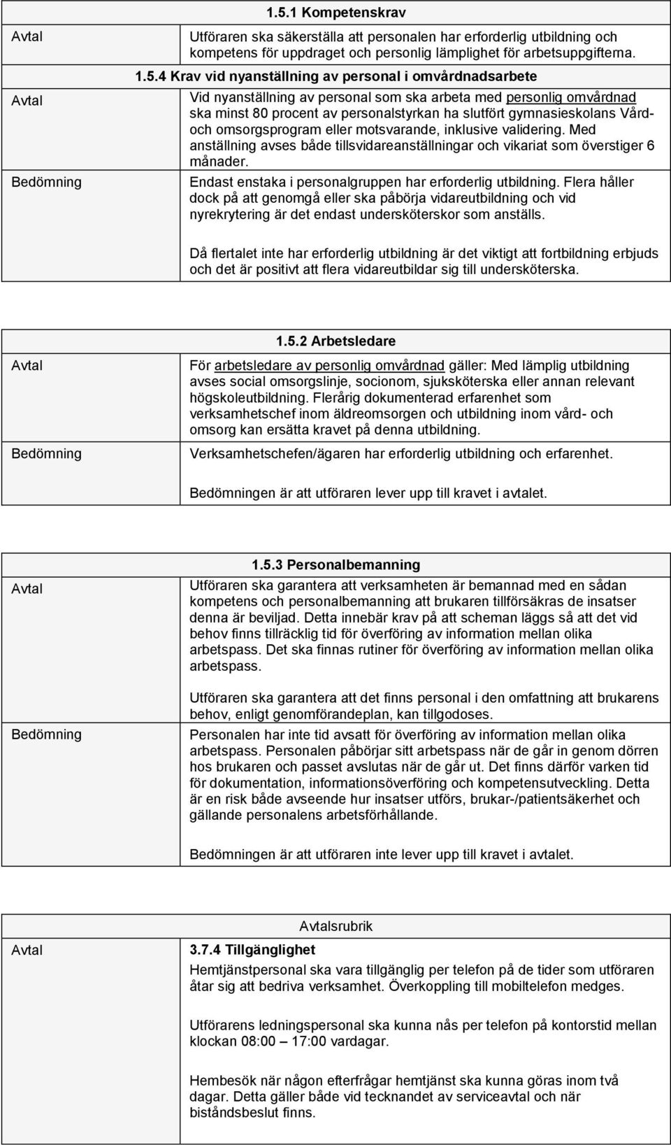 motsvarande, inklusive validering. Med anställning avses både tillsvidareanställningar och vikariat som överstiger 6 månader. Endast enstaka i personalgruppen har erforderlig utbildning.