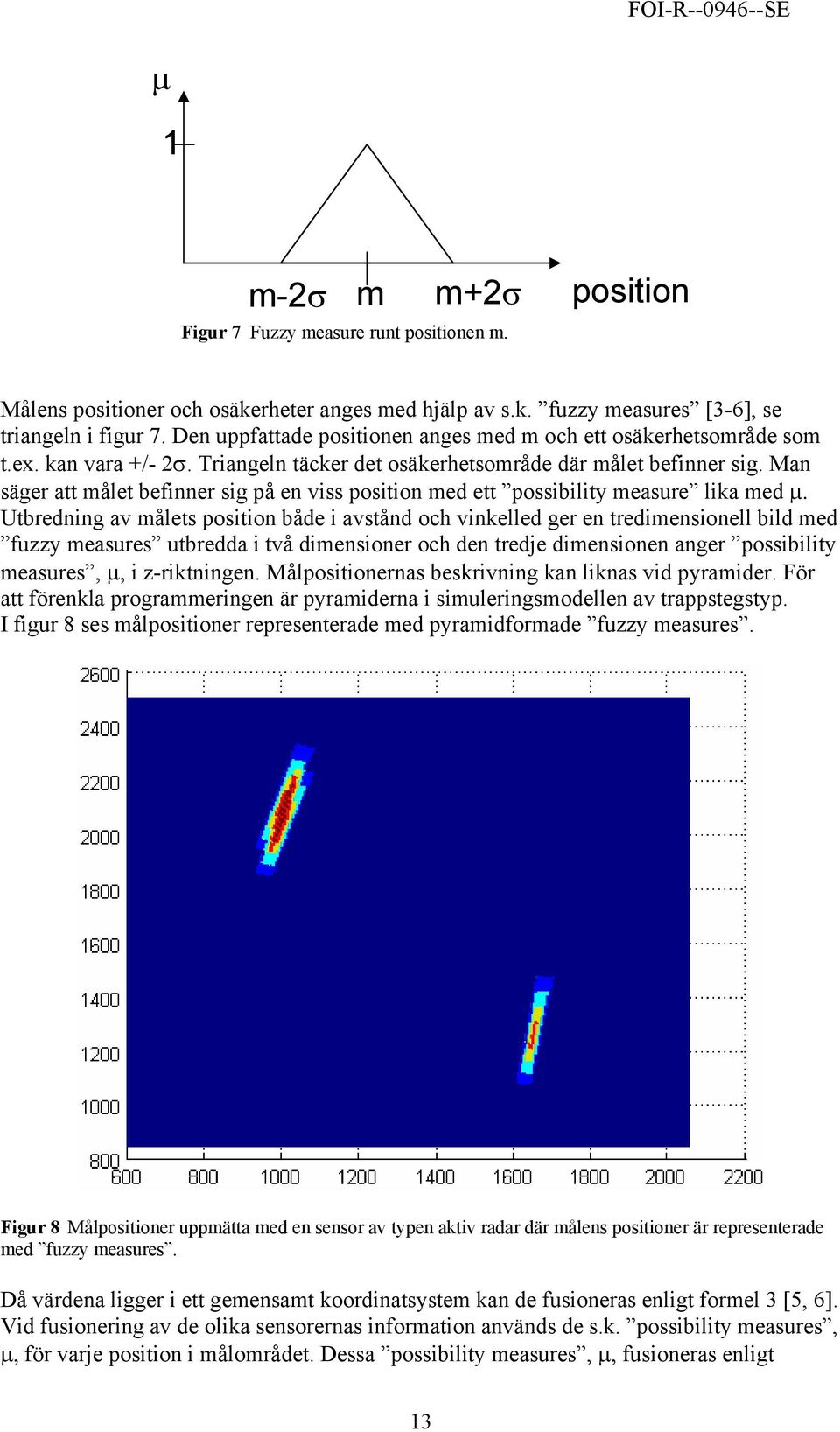 Man säger att målet befinner sig på en viss position med ett possibility measure lika med µ.