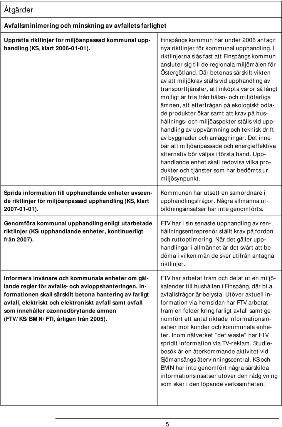 Genomföra kommunal upphandling enligt utarbetade riktlinjer (KS/upphandlande enheter, kontinuerligt från 2007).