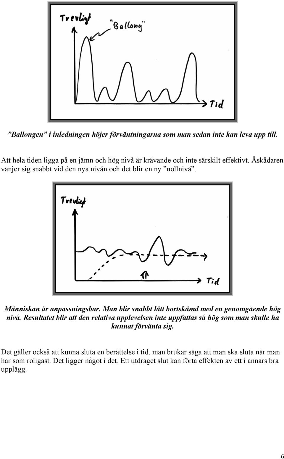 Människan är anpassningsbar. Man blir snabbt lätt bortskämd med en genomgående hög nivå.