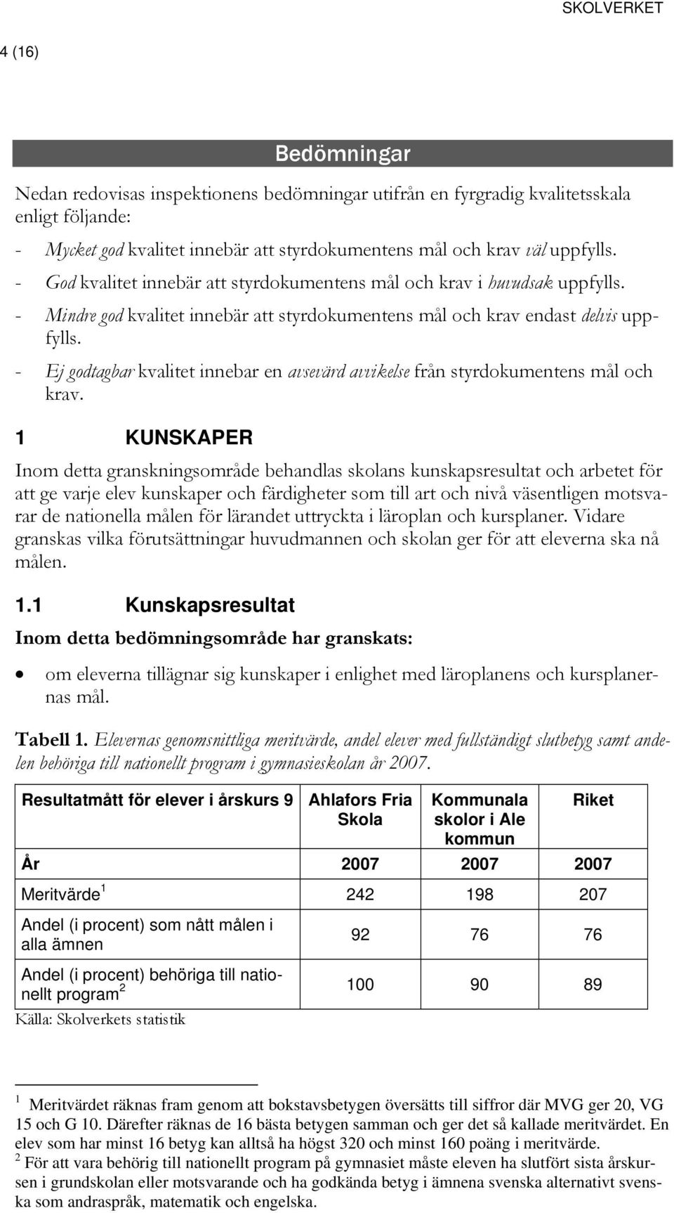 - innebar en avsevärd avvikelse från styrdokumentens mål och krav.