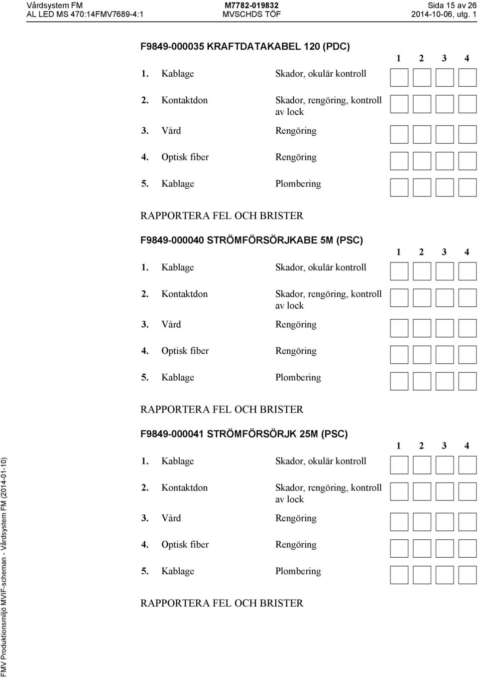 Kablage Plombering F9849-000040 STRÖMFÖRSÖRJKABE 5M (PSC) 4.