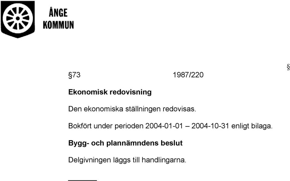 Bokfört under perioden 2004-01-01