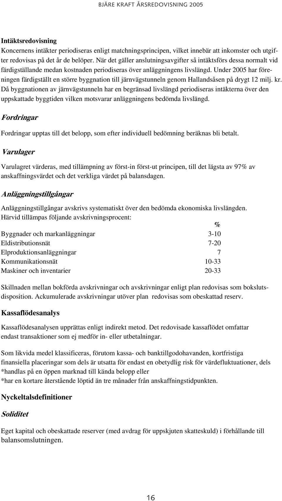 Under 2005 har föreningen färdigställt en större byggnation till järnvägstunneln genom Hallandsåsen på drygt 12 milj. kr.