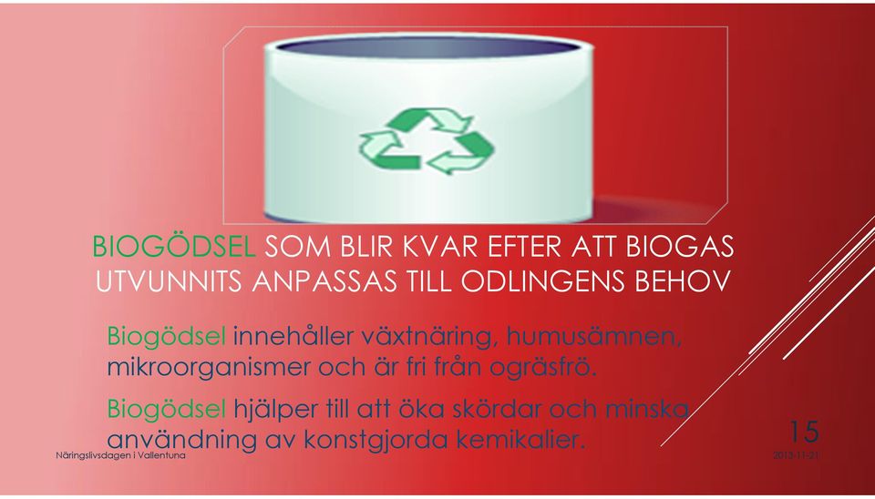 mikroorganismer och är fri från ogräsfrö.
