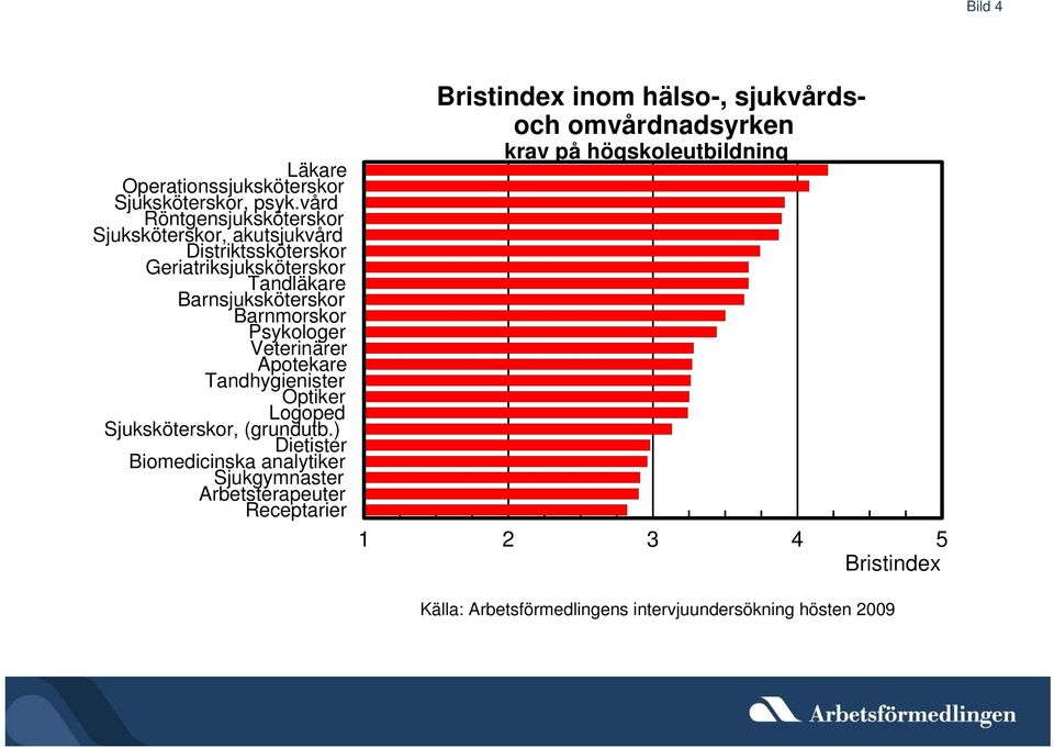Barnsjuksköterskor Barnmorskor Psykologer Veterinärer Apotekare Tandhygienister Optiker Logoped