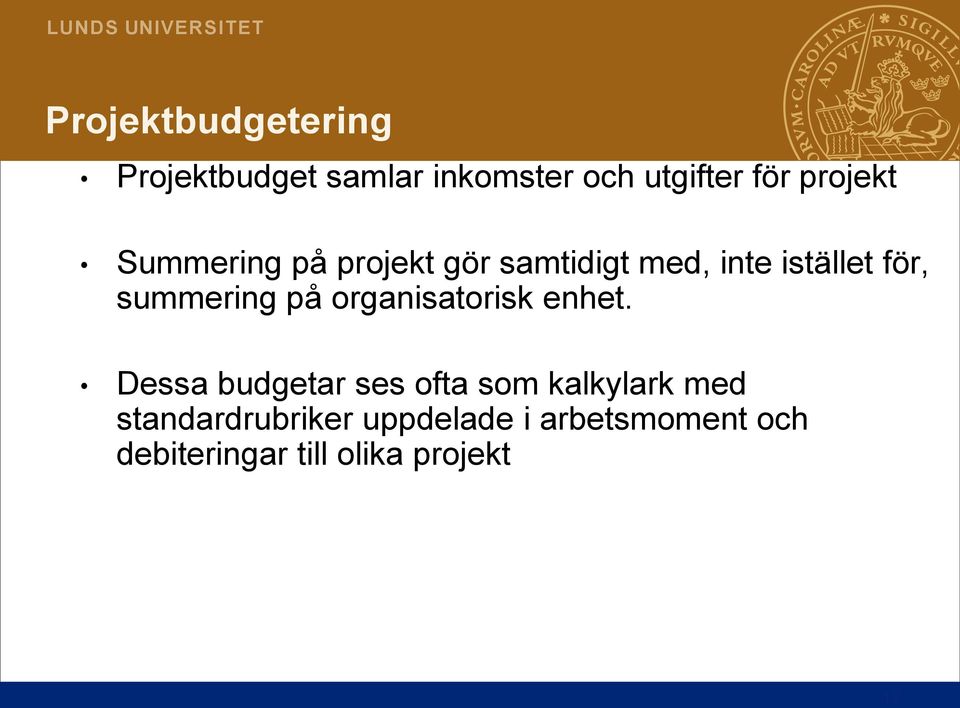 summering på organisatorisk enhet.