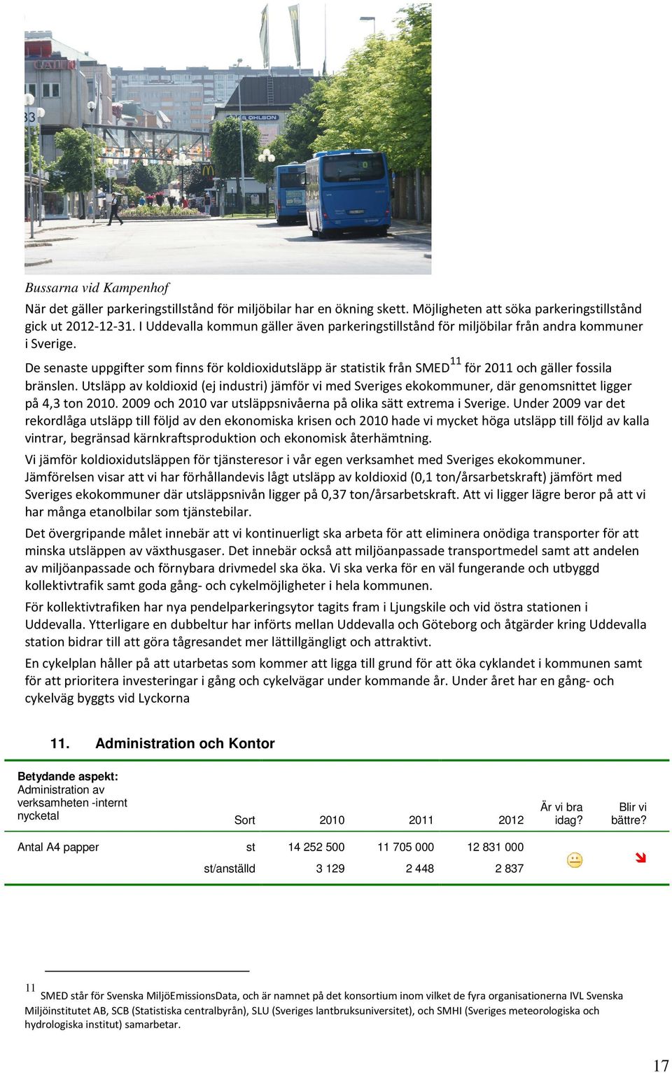 De senaste uppgifter som finns för koldioxidutsläpp är statistik från SMED 11 för 2011 och gäller fossila bränslen.