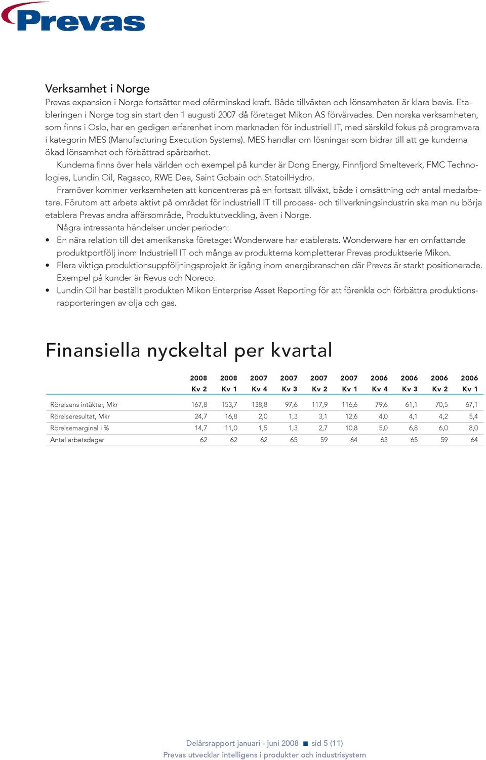 Den norska verksamheten, som finns i Oslo, har en gedigen erfarenhet inom marknaden för industriell IT, med särskild fokus på programvara i kategorin MES (Manufacturing Execution Systems).