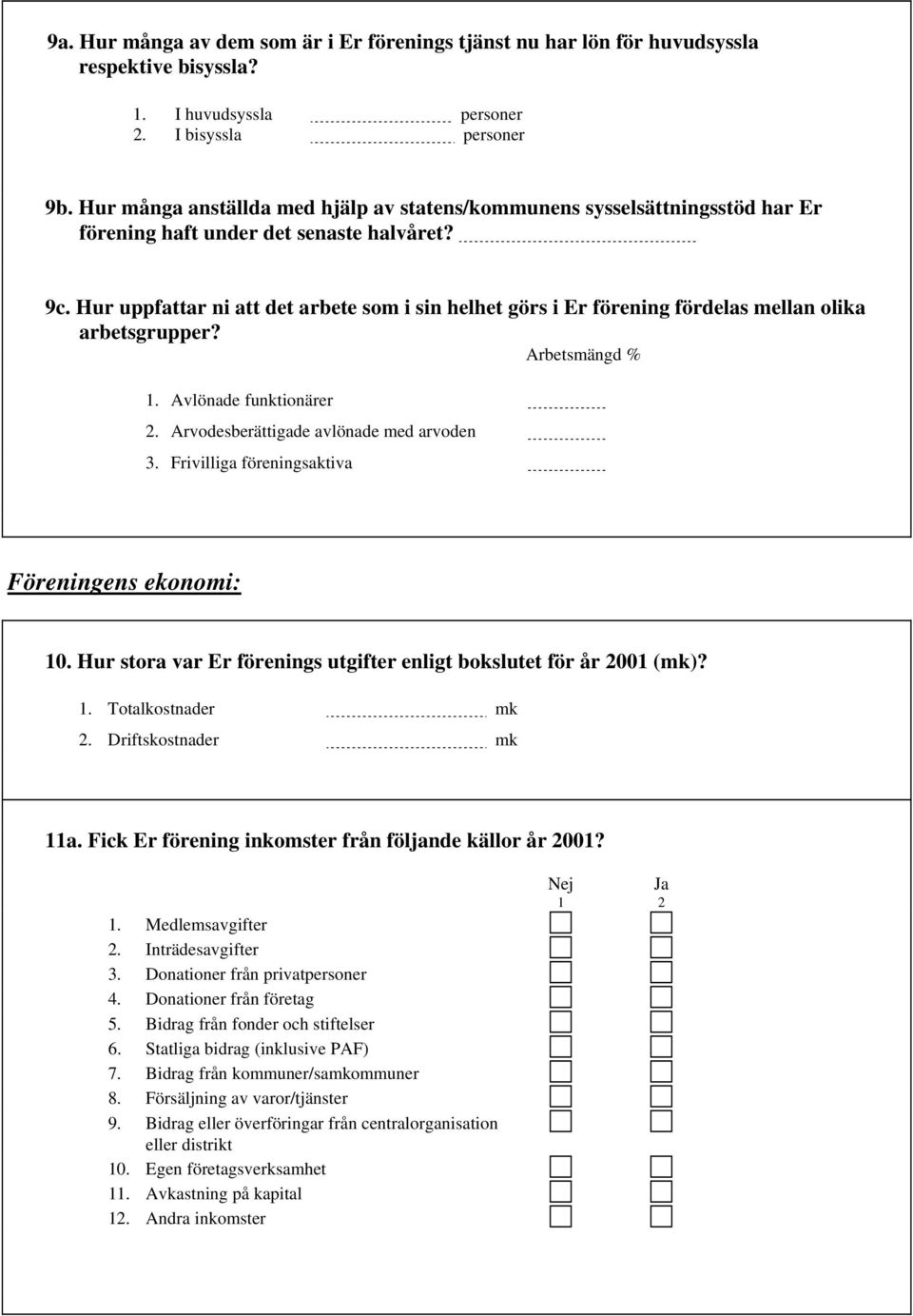 Hur uppfattar ni att det arbete som i sin helhet görs i Er förening fördelas mellan olika arbetsgrupper? Arbetsmängd % 1. Avlönade funktionärer 2. Arvodesberättigade avlönade med arvoden 3.