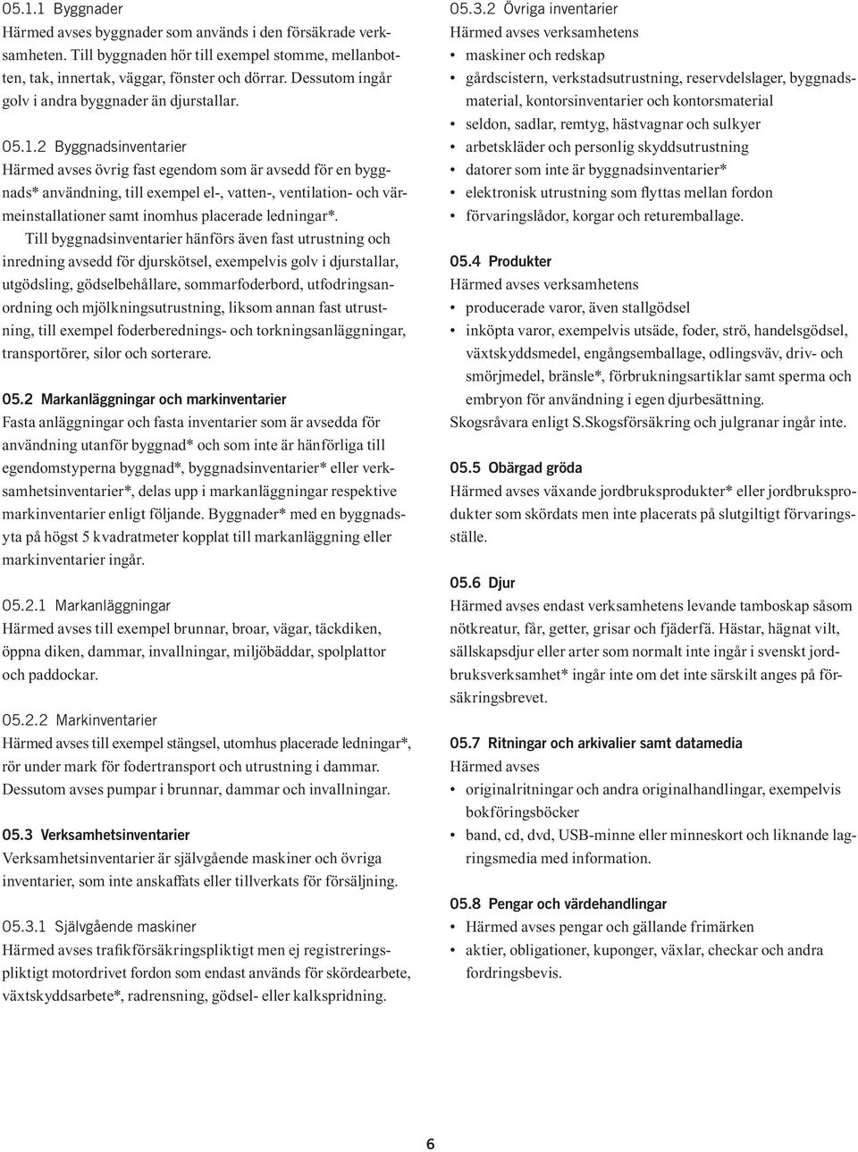 2 Byggnadsinventarier Härmed avses övrig fast egendom som är avsedd för en byggnads* användning, till exempel el-, vatten-, ventilation- och värmeinstallationer samt inomhus placerade ledningar*.