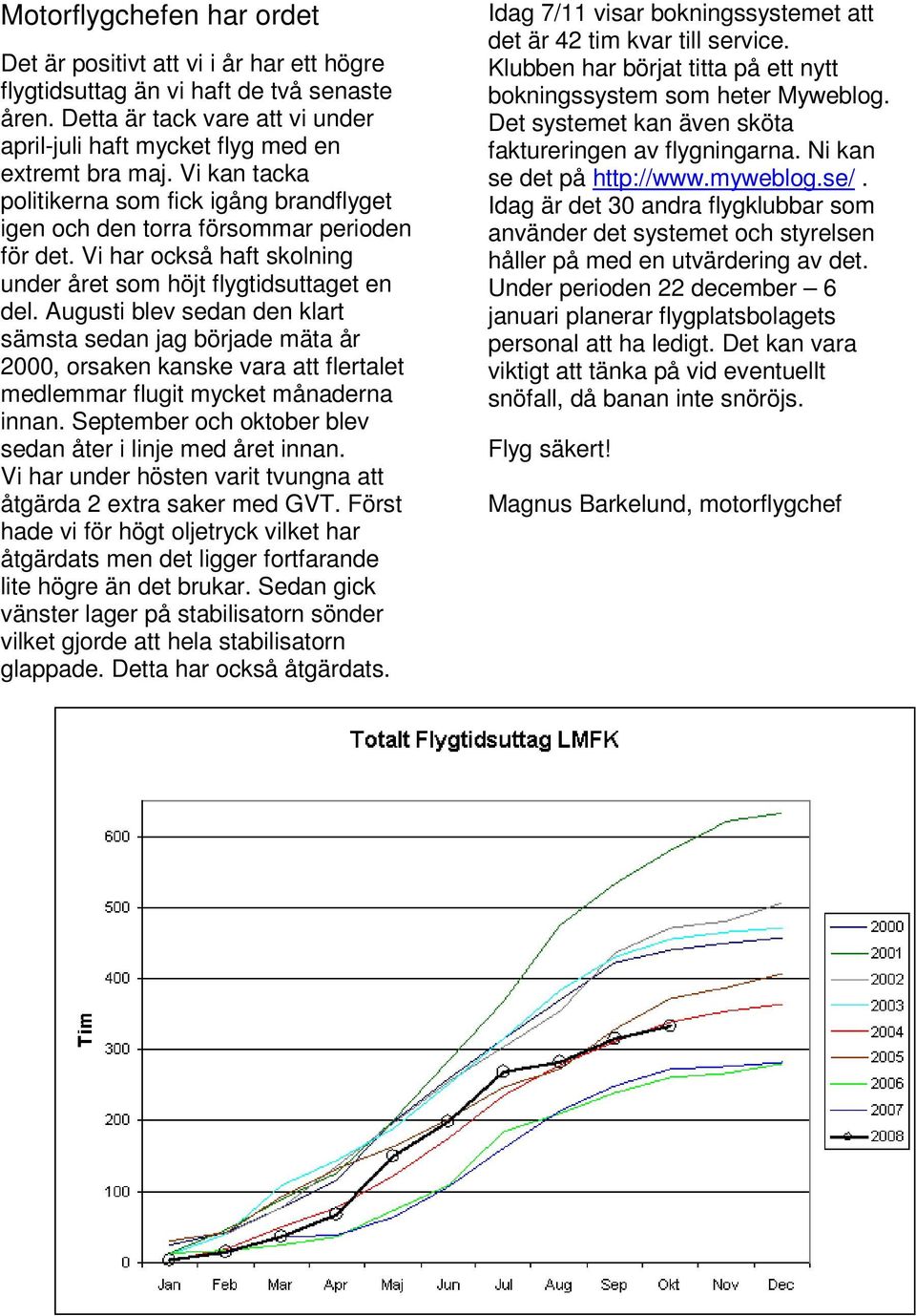 Augusti blev sedan den klart sämsta sedan jag började mäta år 2000, orsaken kanske vara att flertalet medlemmar flugit mycket månaderna innan.