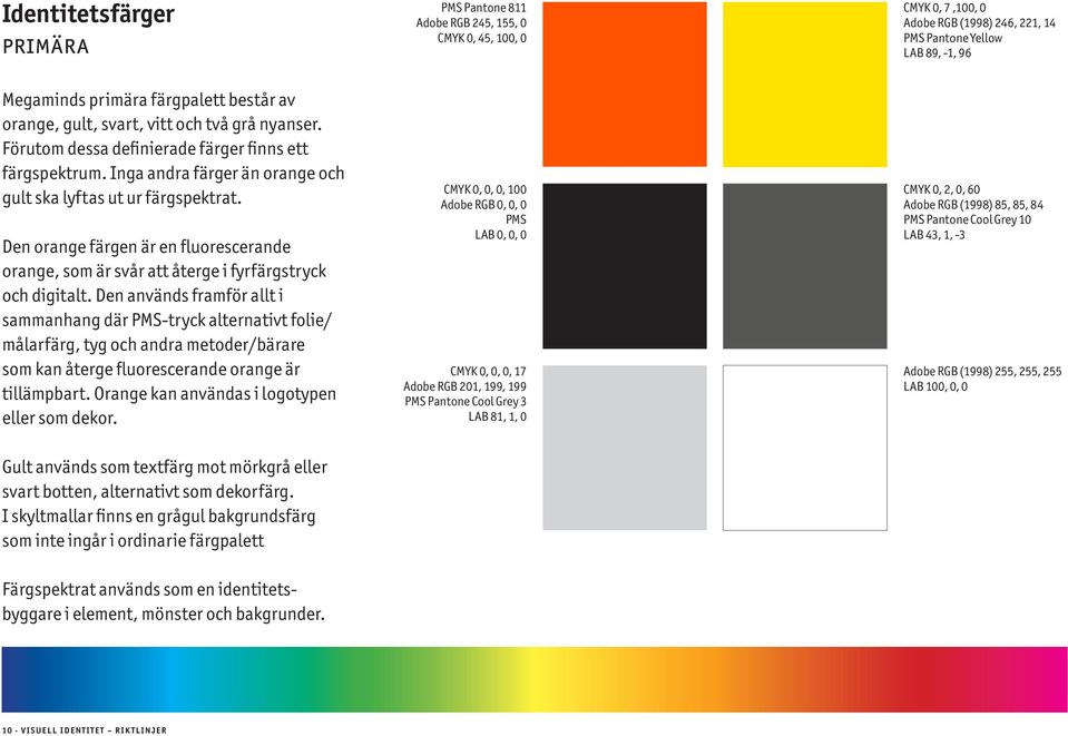 Den orange färgen är en fluorescerande orange, som är svår att återge i fyrfärgstryck och digitalt.