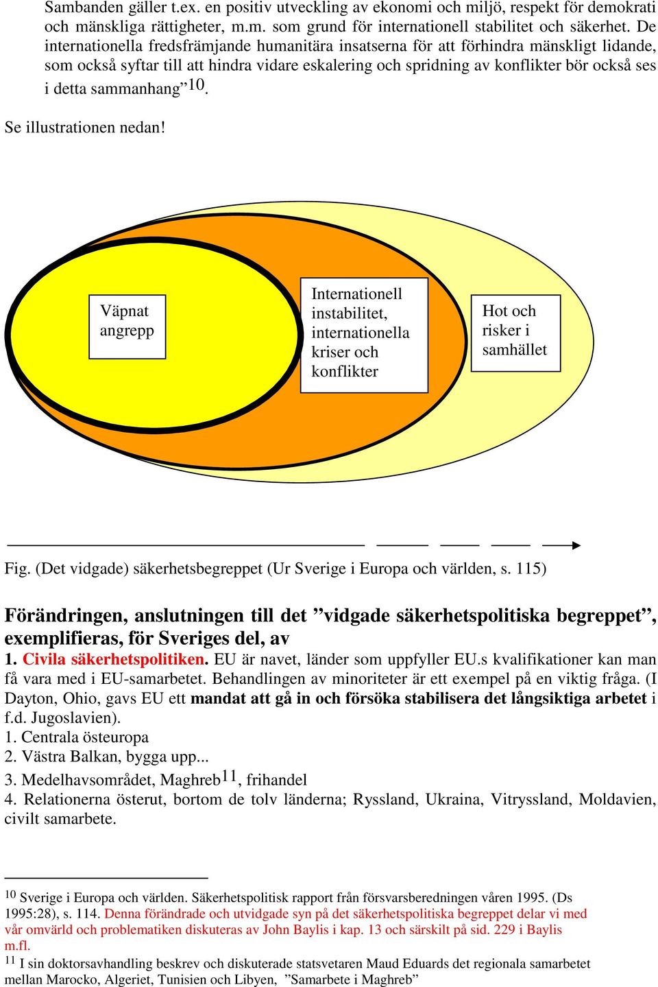 sammanhang 10. Se illustrationen nedan! Väpnat angrepp Internationell instabilitet, internationella kriser och konflikter Hot och risker i samhället Fig.