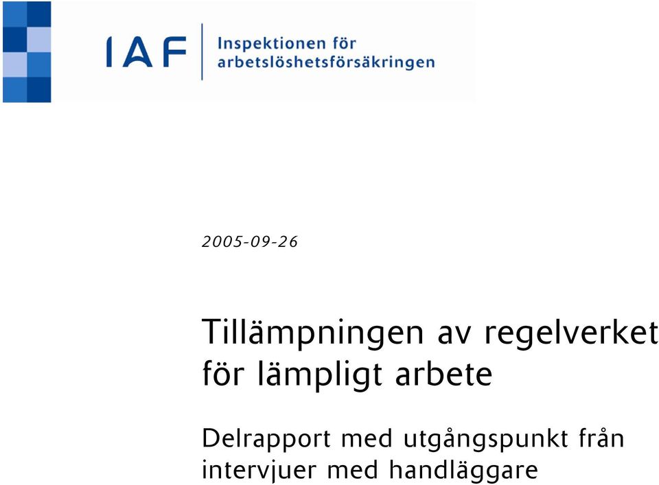 arbete Delrapport med