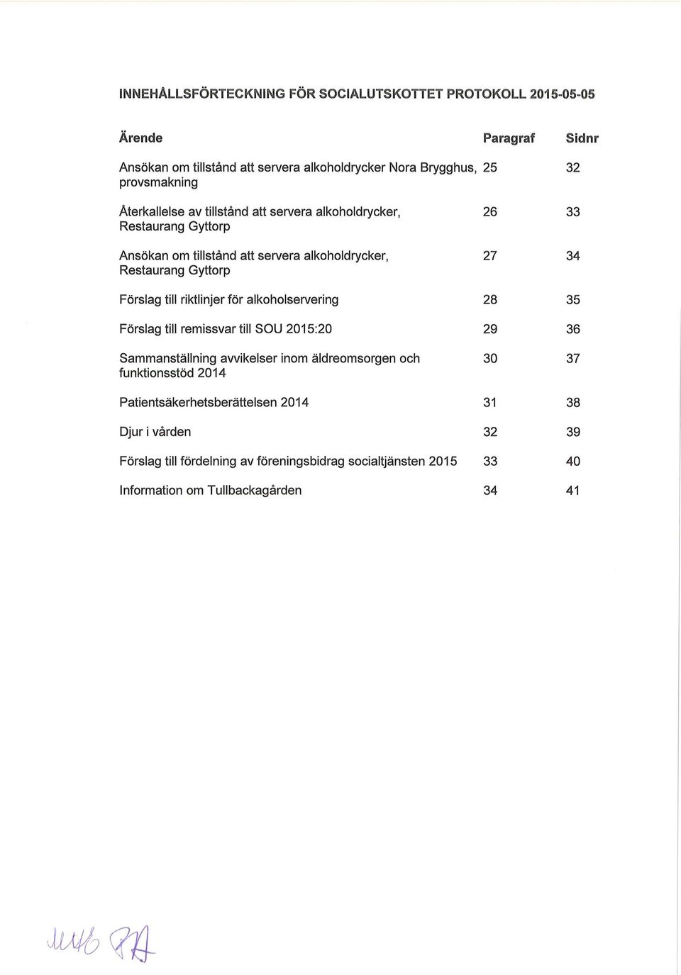 riktlinjer för alkoholservering Förslag till remissvar till SOU 2015:20 Sammanställning awikelser inom äldreomsorgen och funktionsstöd 2014