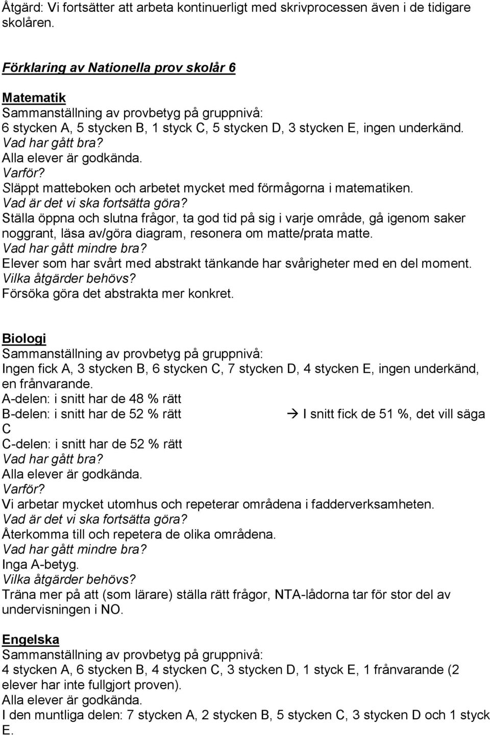 Släppt matteboken och arbetet mycket med förmågorna i matematiken.