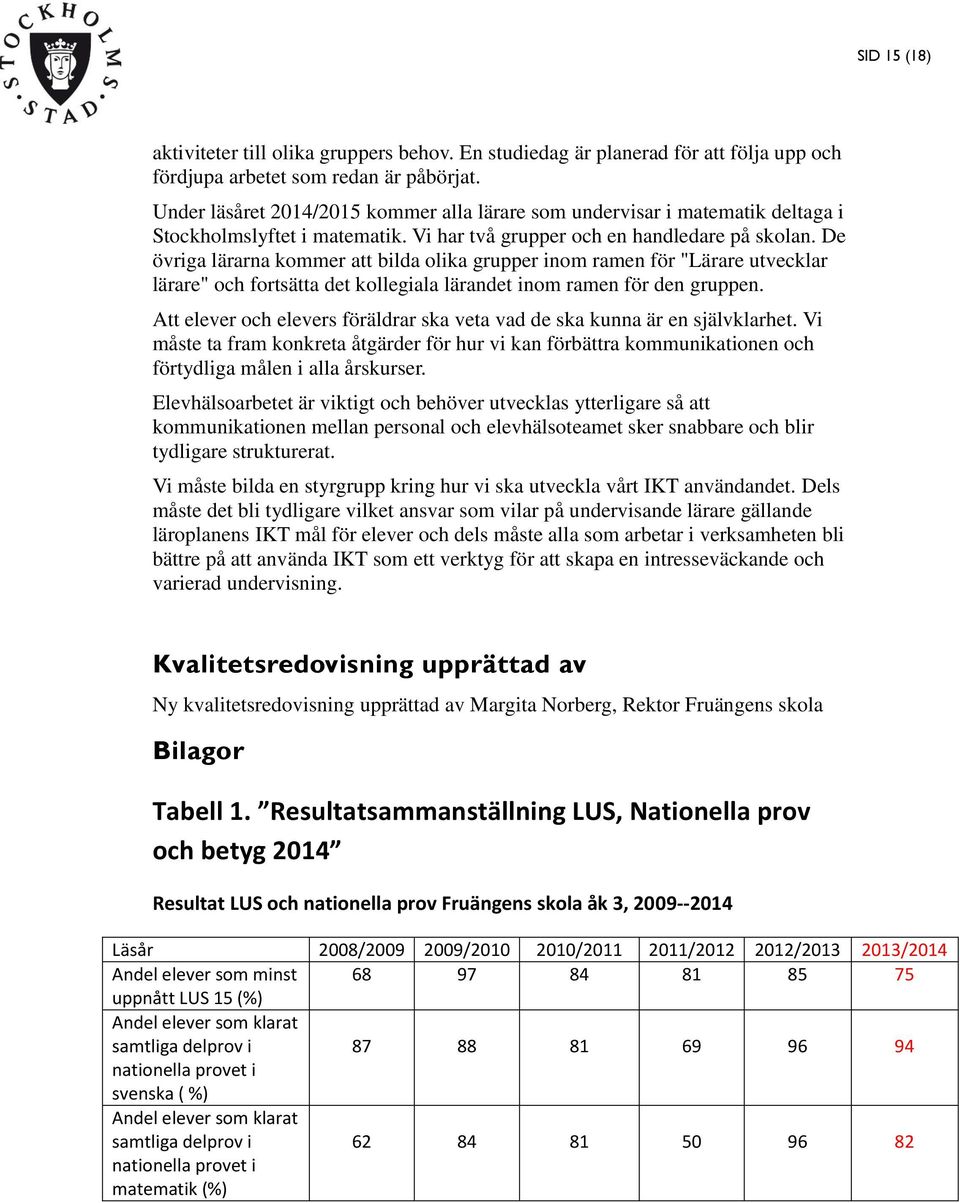 De övriga lärarna kommer att bilda olika grupper inom ramen för "Lärare utvecklar lärare" och fortsätta det kollegiala lärandet inom ramen för den gruppen.