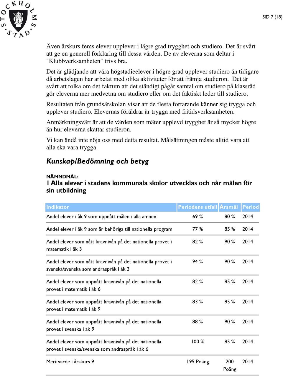 Det är glädjande att våra högstadieelever i högre grad upplever studiero än tidigare då arbetslagen har arbetat med olika aktiviteter för att främja studieron.