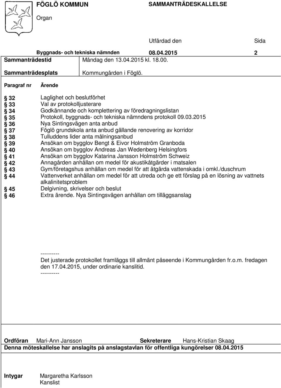 tekniska nämndens protokoll 09.03.