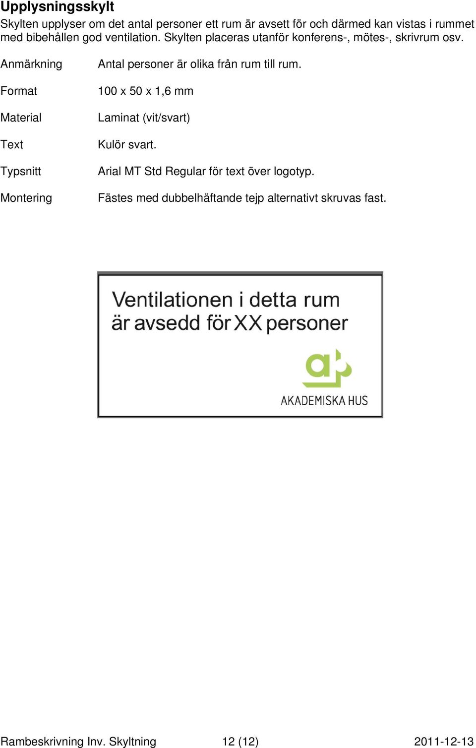 Anmärkning Format Material Text Typsnitt Antal personer är olika från rum till rum.