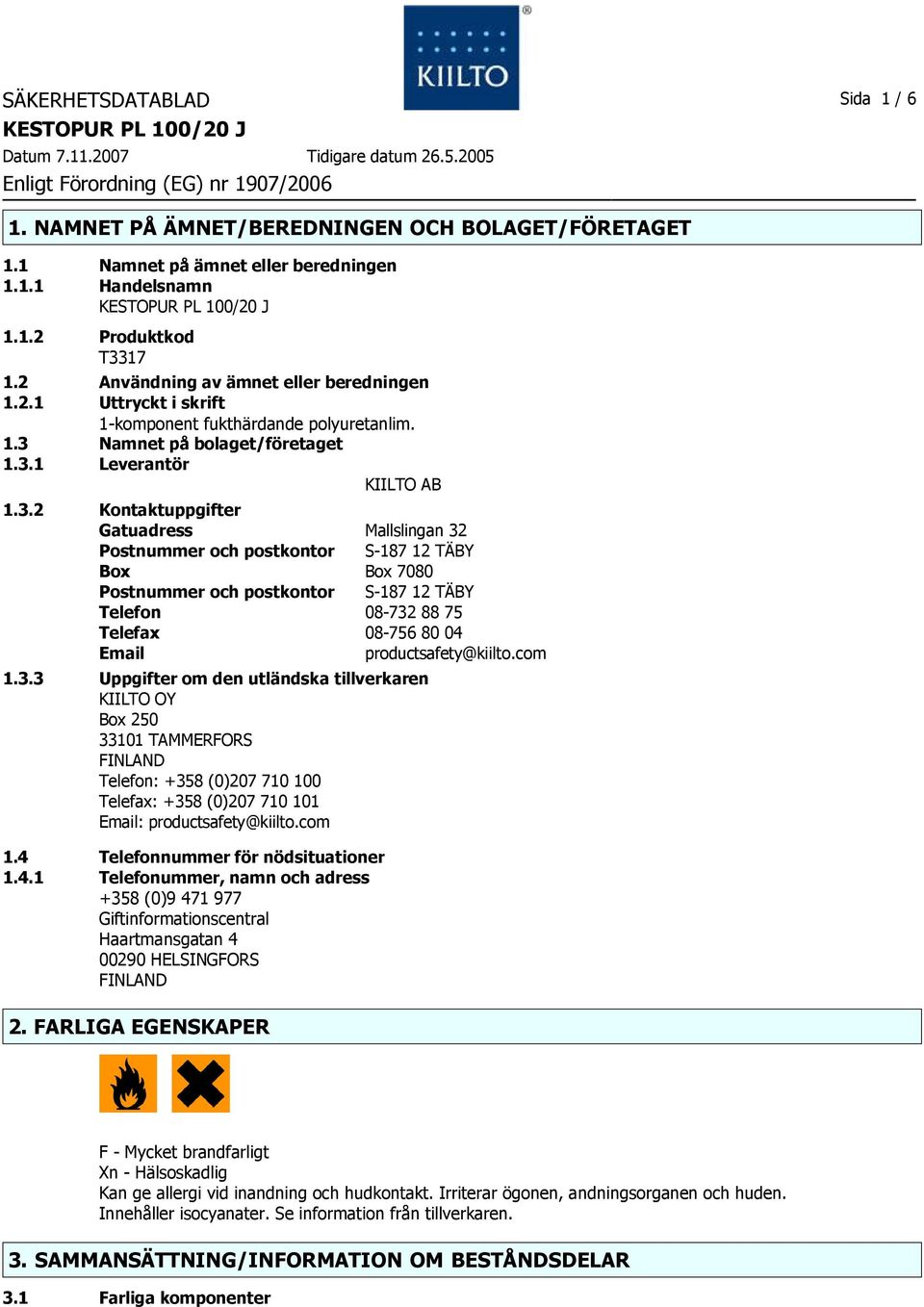 Namnet på bolaget/företaget 1.3.