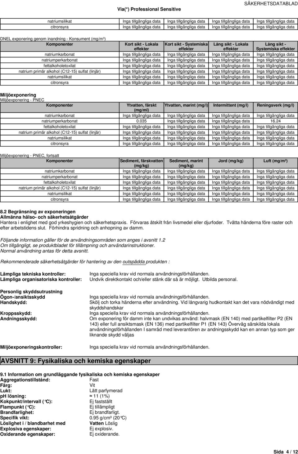 24 Miljöexponering - PNEC, fortsatt Sediment, färskvatten Sediment, marint Jord (mg/kg) Luft (mg/m 3 ) (mg/kg) (mg/kg) 8.