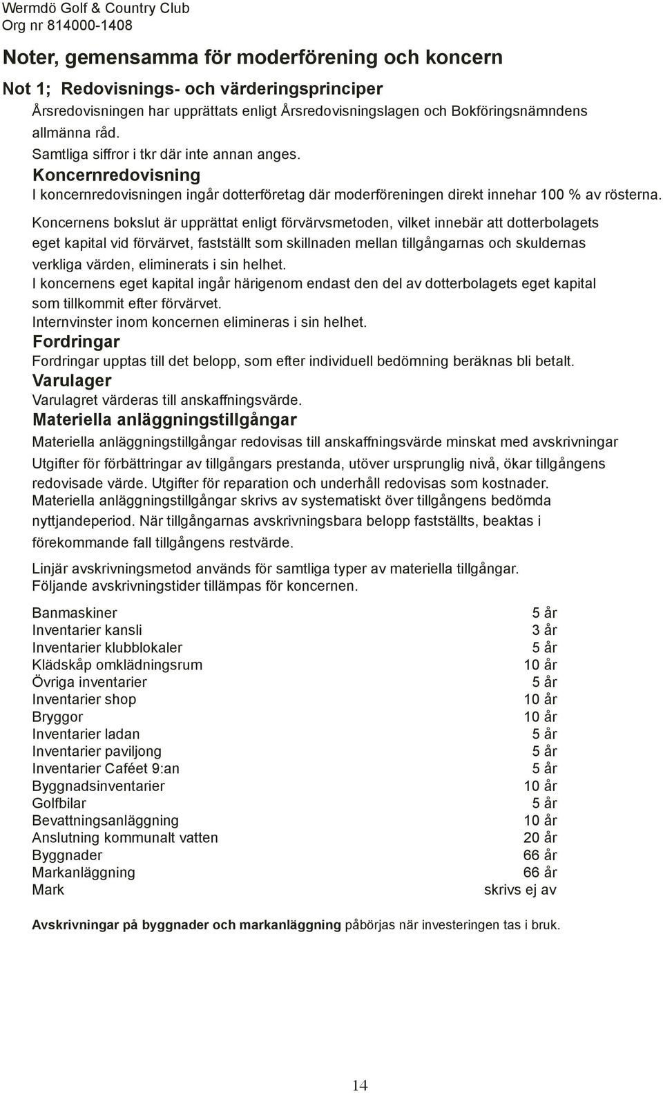 Koncernens bokslut är upprättat enligt förvärvsmetoden, vilket innebär att dotterbolagets eget kapital vid förvärvet, fastställt som skillnaden mellan tillgångarnas och skuldernas verkliga värden,