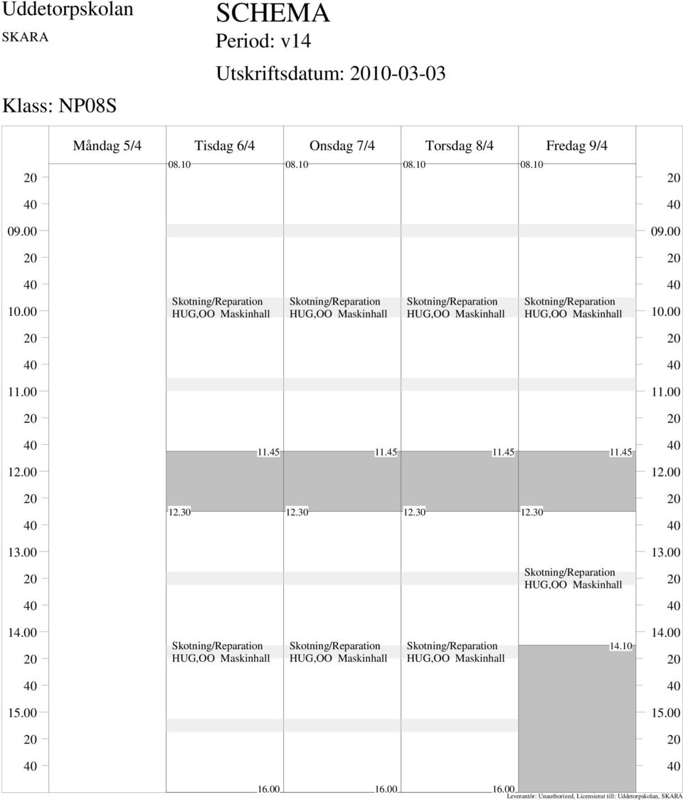 Måndag /4 Tisdag 6/4